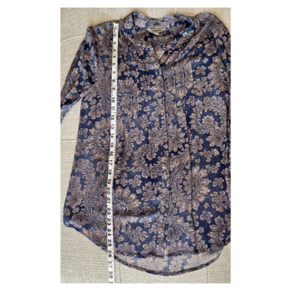 Women's Lucky Brand Paisley Print Boho Button Down Shirt. Size S - Picture 6 of 6